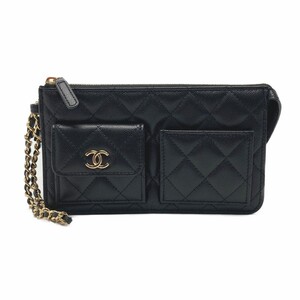 ☆☆ CHANEL シャネル マトラッセ チェーンウォレット AP3466 ブラック キャビアスキン クラッチバッグ 目立った傷や汚れなし