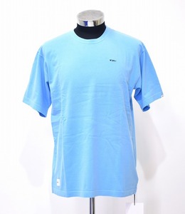 WTAPS (ダブルタップス) FLAT 01 / CREW NECK COTTON 211ATDT-CSM04 半袖 ロゴTシャツ LOGO BLUE S フラット クルー ビタミン ビビット