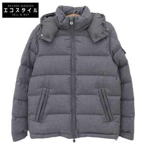 MONCLER モンクレール 美品 MONCLER モンクレール モンジュネーブル フランネル フーデッド ダウンジャケット メンズ グレー 3 21AW