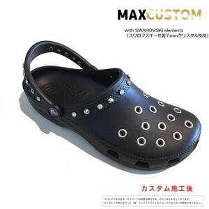 クロックス crocs パンク x スワロフスキーカスタム 黒 22-31cm 新品 Swarovski x Punk custom MAXCUSTOM ジビッツ