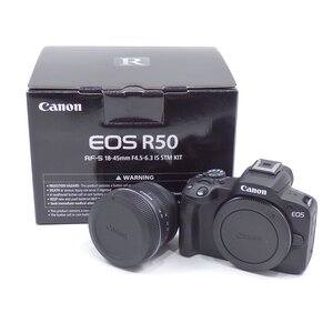 【未使用に近い】 キャノン Cannon ミラーレスカメラ EOS R50 RF-S18-45 IS STMレンズキット ブラック 黒 撮影