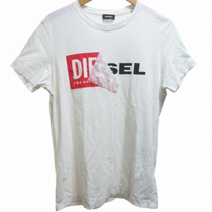 ディーゼル DIESEL プリントロゴTシャツ カットソー 半袖 白 ホワイト Sサイズ ■GY01 0607 メンズ