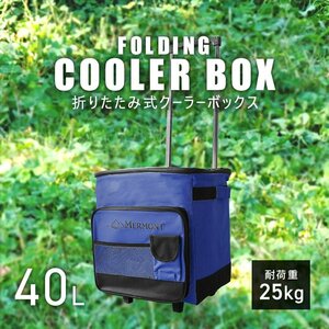 未使用 クーラーボックス 折り畳み クーラーバッグ 40L 保冷バッグ 冷蔵ボックス ソフトクーラーボックス キャンプ用品　ネイビー