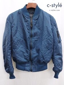 D298b [人気] SCHOTT ショット MA-1 フライトジャケット M ネイビー | アウター O