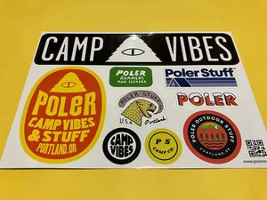 未使用　POLER ポーラー　ステッカーシート・シール　スノーボード　スノボ　アウトドア キャンプ　CAMP VIBES