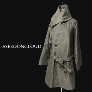 18AW アシードンクラウド ASSEDONCLOUD ペルシアンガウンコート Fサイズ 中綿入り グレンチェック オーバーシルエット コットンギャバ