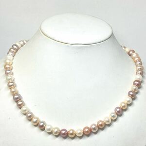 ［淡水パールネックレス］j 約51.6g 約50.0cm pearl jewelry necklace ジュエリー マルチカラー カラフル accessory アクセサリー CE0/DA0