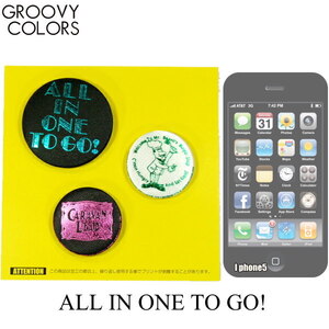 ★新品入手難グルービーカラーズGROOVY COLORSデニム&ダンガリー兄弟カタログモデル着用 布カンバッチ3個セット 黒SAXロゴ 白コック 黒pink