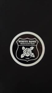 暴走族ステッカー　WHITEROSE　ホワイトローズ　丸ステッカー　ブラック