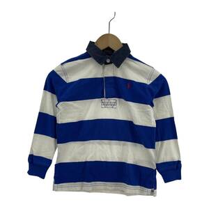 ゆうパケットOK POLO RALPH LAUREN ポロ・ラルフローレン ボーダー ラガーシャツ 長袖シャツ size6/ブルー×ホワイト