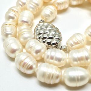 1円〜!!《本真珠ネックレス》N 約50.3g 約45.5cm pearl necklace jewelry パール ジュエリー DA0/DA0.M496