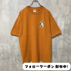 古着 used　GILDAN　ギルダン　半袖ワンポイントTシャツ　オレンジ　バックプリント　レトロ　デザイン　個性的　クルーネック　春夏服　ビッグシルエット　オーバーサイズ　メンズ　レディース