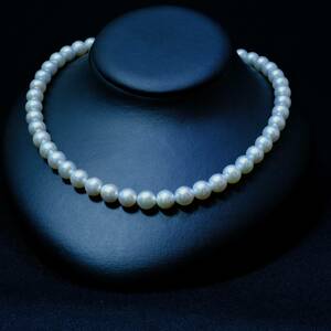 B0533【TASAKI】タサキ 美しいナチュラルアコヤ真珠９．０～８．５mm SLVネックレス 新品【BRAND CLUB HILTON OSAKA】