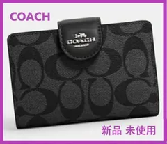 COACH コーチ 新品 折り財布 メンズ レディース ブラック 黒 38T