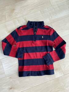 ☆美品☆キッズRALPH LAUREN ☆ポロラルフローレンラガーシャツ赤紺☆サイズ５T（１１５cm）☆