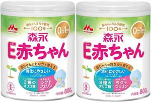 2缶セット 森永 E赤ちゃん 大缶 800g×2缶パック [0ヶ月~1歳 新生児 赤ちゃん 粉ミルク] ラクトフェリン 3種類のオ