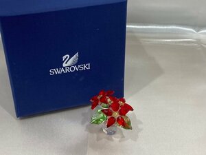 キングラム[45]SWAROVSKI スワロフスキー ポインセチア 花 置物☆送料無料