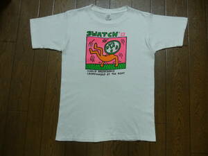 80s　USA製　ヴィンテージ　Keith Haring　キースへリング　SWATCH　スウォッチ　半袖　Tシャツ　サイズM