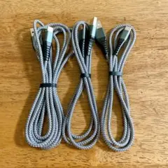 USB Type C ケーブル【3本セット 1M+1M+2M】タイプc 3.1A