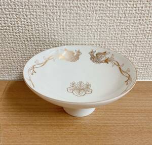 【天皇家御下賜品 盃 】鳳凰/金彩/さかずき/杯/白磁盃/内閣/A510-460