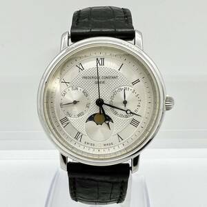 2501 FREDERIQUE CONSTANT フレデリックコンスタント 稼働品 QZ ムーンフェイズ トリプルカレンダー ホワイト文字盤 メンズ 腕時計