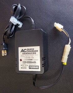 KYOSHO 京商AC QUICK CHARGER 家庭用急速充電器 7.2V 1200mAh AC100V Ni-Cd バッテリー 中古 タミヤ変換コネクター付 当時物 ジャンク扱い