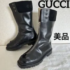 美品　GUCCI ブーツ　ベロア　黒　35(22cm) ロゴ