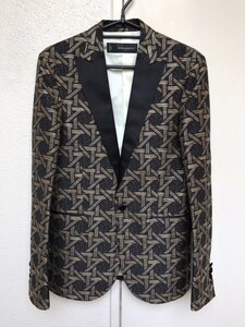 DSQUARED2☆ディースクエアード☆総柄 タキシード ジャケット/キムタク着/size:42/メンズ/美品