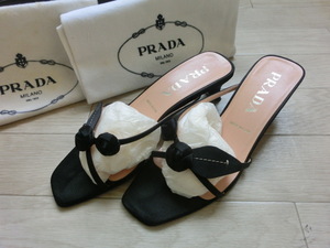 USED■プラダ■PRADA■ミュール■サンダル■ヒール■黒■サイズ36■