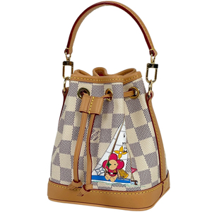 ルイ・ヴィトン Louis Vuitton ナノ ノエ 2WAY ショルダー ヴィヴィエンヌ ハンドバッグ ダミエアズール ホワイト N40511 レディース 中古