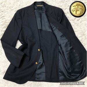 超希少2XL!ブルックスブラザーズ【輝く金ボタン】BROOKS BROTHERS テーラードジャケット 紺ブレザー 段返り3B 背抜き ウール 高級感 A8(3L)