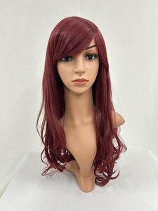 Wigs2you C-003 ワイン色 コスプレウィッグ アニメ アイドル風 耐熱コスプレウィッグ★パーマロングスタイル