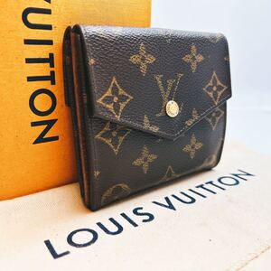 A355【外観極美品】LOUIS VUITTON ルイヴィトン モノグラムポルトモネビエカルトクレディ三つ折り財布 WホックウォレットM61660/MI0942