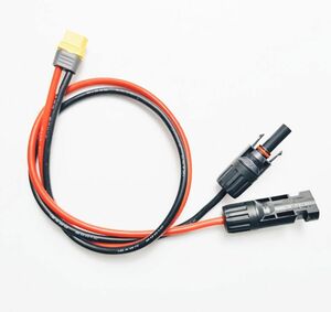 XT60-MC4充電ケーブル 2m 12AWG ソーラーパネル ポータブル電源用XT60ポート 太陽光発電