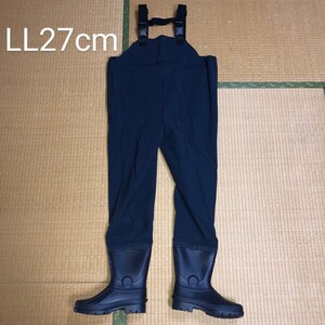 新品未使用　送料込み　メンズ　レディース　胴付き長靴　ウエーダー　WADER　LL27cm　ネイビー