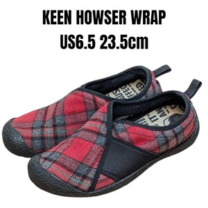 KEEN HOWSER WRAP キーン ハウザー 23.5cm チェック柄　レディーススニーカー　スリッポン　キャンプ　アウトドア