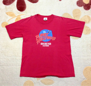 USA古着◆PLANET HOLLY WOOD◆ラバープリント Tシャツ: S