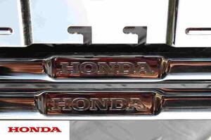 HONDAホンダ純正OP■シルバーメッキナンバーフレーム■N-BOX・N-ONE・N-VAN・フィット・ヴェゼル等■2枚■クリックポスト可185円