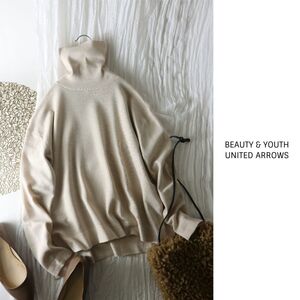 1.2万☆ユナイテッドアローズ/BEAUTY & YOUTH☆フルニードルタートルネックニット -ウォッシャブル-☆M-B 6991