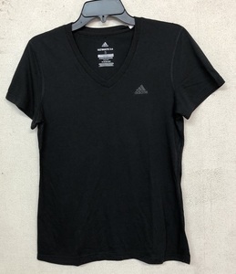 lts-adidasV-BP5234-XS アディダス adidas レディース Vネック 半袖Tシャツ ヨガ フィットネス トレーニング ブラック XS　