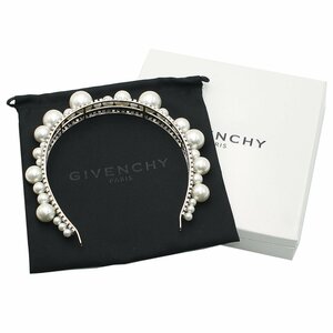 ★Z1962 超美品!! ジバンシィ フェイクパール×ラインストーン ARIANA ヘッドバンド カチューシャ GIVENCHY レディース★