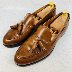 【良品】Crockett&Jones クロケットアンドジョーンズ キャベンディッシュ3 ローファー 茶 ブラウン 6.5 25cm ビジネス カジュアル ドレス