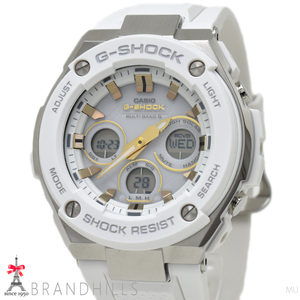 カシオ G-SHOCK 腕時計 メンズ G-STEEL ソーラー電波 SSラバー ホワイト文字盤 GST-W300-7AJF CASIO 未使用新品