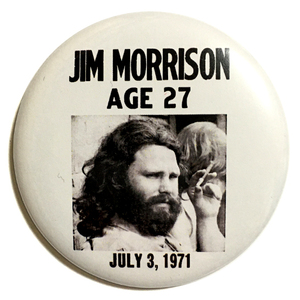 デカ缶バッジ 58mm DOORS ドアーズ JIM MORRISON ジムモリスン AGE27