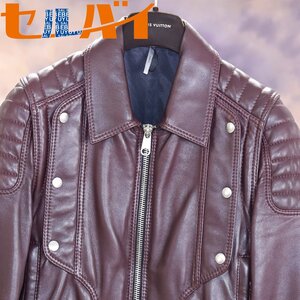 本物 超美品 ディオールオム 2WAY スリーブ着脱式 ジップアップ ライダース レザージャケット メンズ44 アウター ブルゾン Dior HOMME