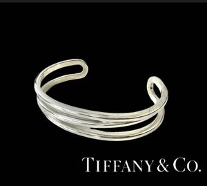 ★ TIFFANY&Co. オープンダイアゴナル バングル 925 刻印 シルバー ブレスレット SV925 ティファニー ブランド アクセサリー 