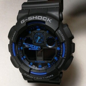 カシオ ジーショック 新品 メンズ 腕時計 CASIO G-SHOCK Gショック GA-100-1A2ER 未使用品 ブラック×ブルー 並行輸入品 逆輸入品