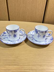 ▼ウェッジウッド≪ブループラム カップ&ソーサー 2客≫WEDGWOOD デミタス