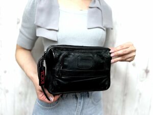 極美品 TUMI トゥミ オールレザー セカンドバッグ ハンドバッグ バッグ 黒 メンズ 75653Y