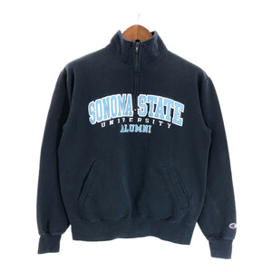 ■ 00年代 Champion チャンピオン SONOMASTATE UNIVERSITY ALUMNI ハーフジップ スウェット ネイビー (レディース ) P4377 1円スタート